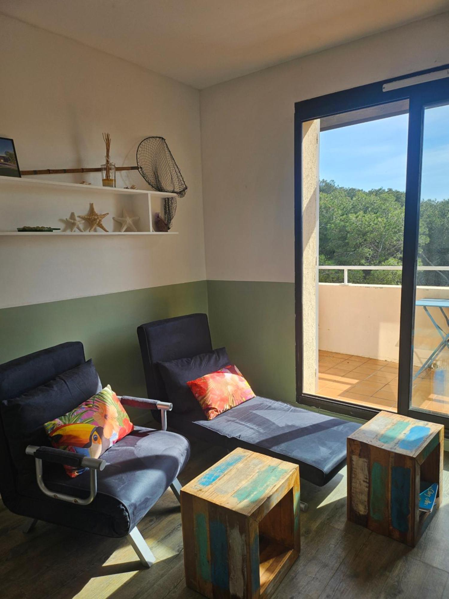 Domaine De La Coudouliere, T2 Climatise Terrasse Vue Mer Sans Vis A Vis Plage A 100M Six-Fours-les-Plages Rom bilde